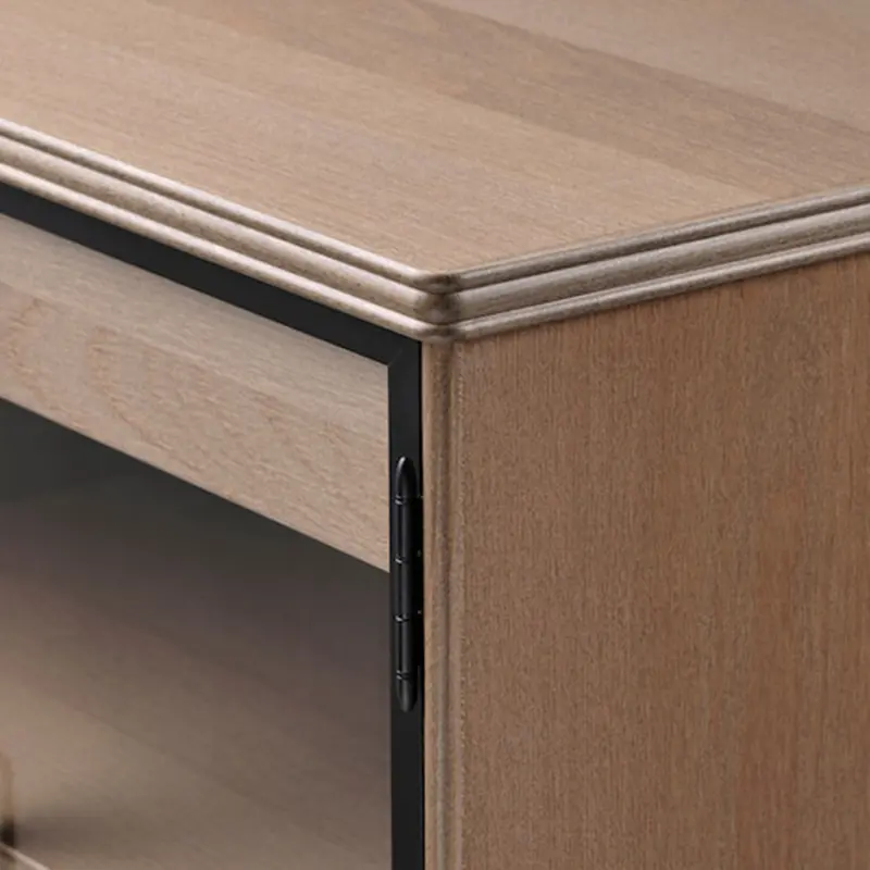Nordic imitation solid wood double-door black wood grain sideboard modern minimalist tea cabinet multifunctional locker