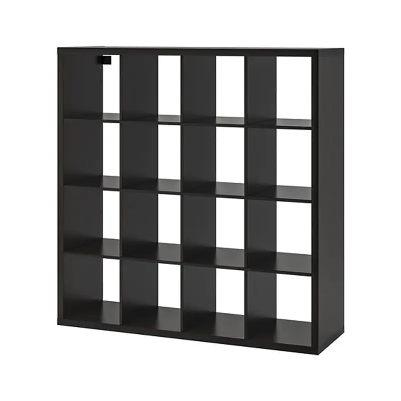 4x4 minimalist storage cabinet - white - black-brown - oak grain-product